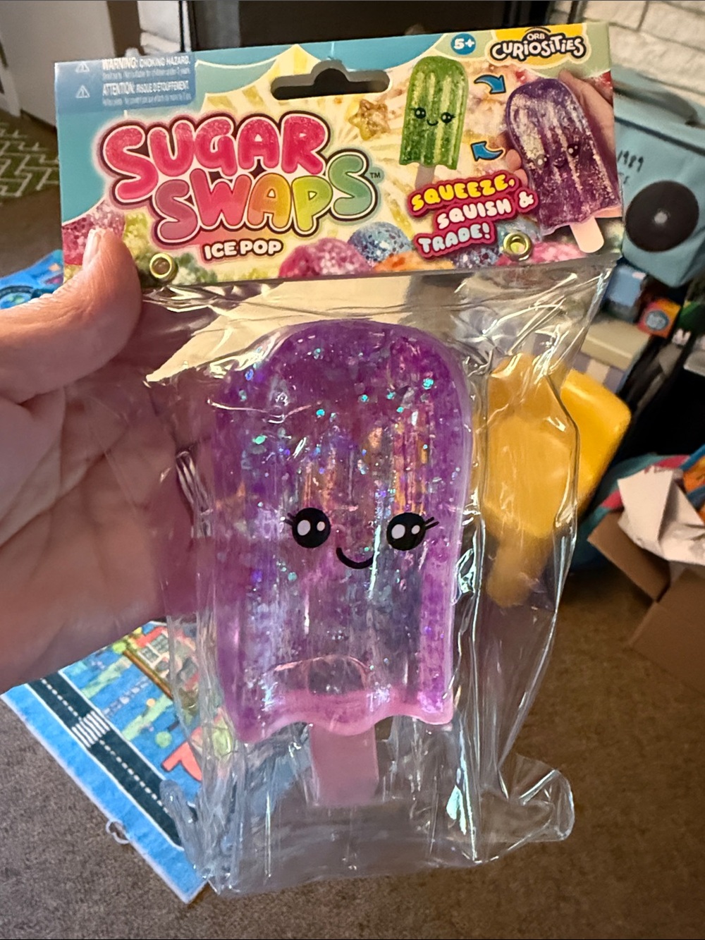 Sugar Swaps- Purple Glitter Ice Pop Squeeze Toy - Sweet Squishy Fidget